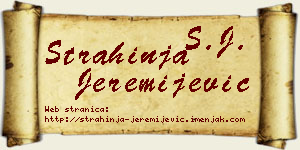 Strahinja Jeremijević vizit kartica
